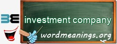 WordMeaning blackboard for investment company